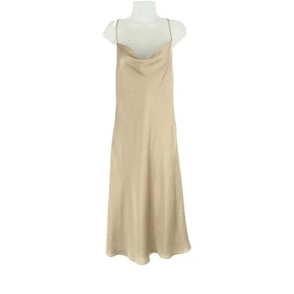 Show Me Your Mumu Verona Cowl Dress Champagne Luxe Satin S - Picture 4 of 6